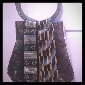 One of a kind bag made from vintage neckties